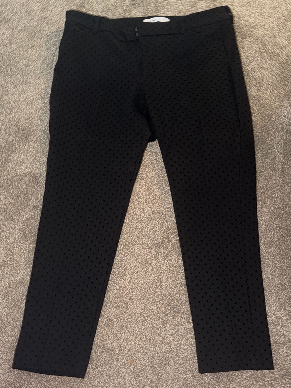 Sz 16 Old Navy Pixie Ankle Black Slim Polka-Dot Dress Chinos